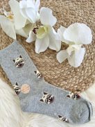 Sosete elastice, pufoase, respirabile, 100% bumbac, fără cusături, cu model. (În mărimile 35-38 și 38-41.)