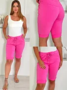 Pantaloni trei sferturi extra elastici, cu buzunare