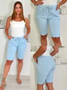 Pantaloni trei sferturi extra elastici, cu buzunare