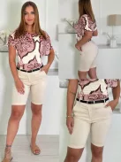 Pantaloni trei sferturi extra elastici, cu buzunare