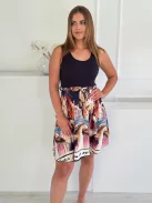 Rochie cu cordon și material raiat în partea de sus