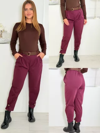 Pantaloni mom fit cu curea