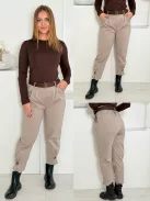 Pantaloni mom fit cu curea