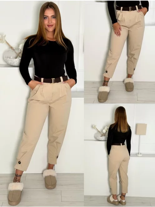 Pantaloni mom fit cu curea