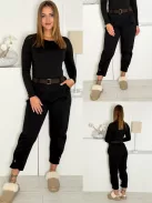 Pantaloni mom fit cu curea