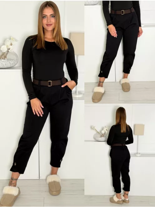 Pantaloni mom fit cu curea