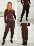 Pantaloni mom fit cu curea