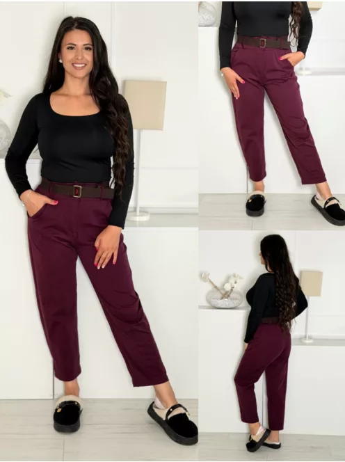 Pantaloni mom fit cu curea