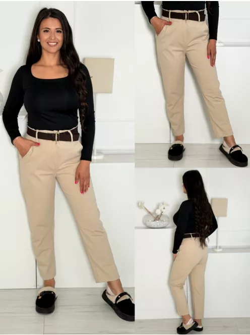 Pantaloni mom fit cu curea