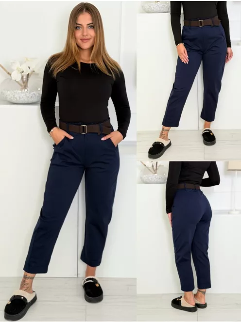 Pantaloni mom fit cu curea