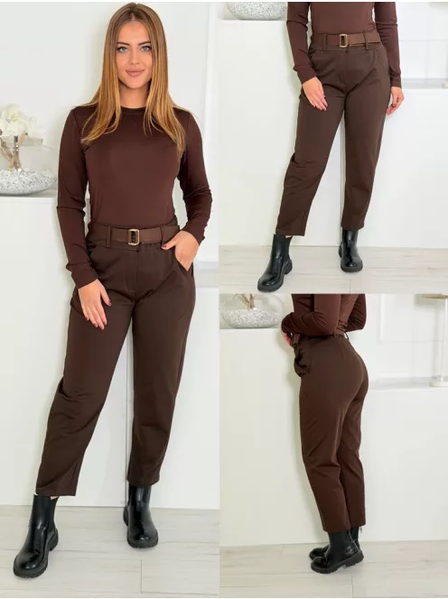 Pantaloni mom fit cu curea