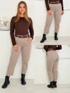 Pantaloni mom fit cu curea