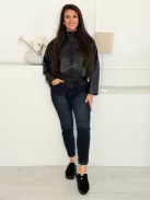 Jachetă oversize din piele ecologică