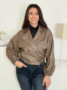 Jachetă elegantă din piele ecologică