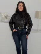 Jachetă elegantă din piele ecologică