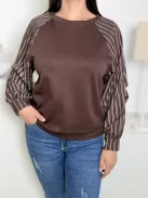 Bluză lejeră cu inserție tip cămașă