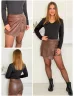 Fustă-pantalon petrecută, din piele ecologică