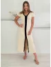 Rochie maxi reiată din material elastic