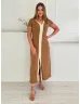 Rochie maxi reiată din material elastic