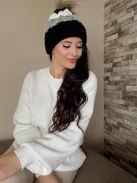 Căciulă tricotată groasă, călduroasă, cu ciucure