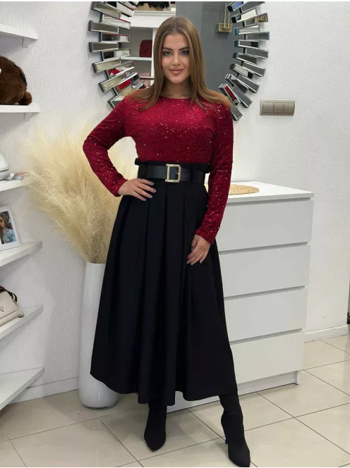 Rochie elegantă cu paiete și curea
