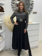 Rochie elegantă cu paiete și curea