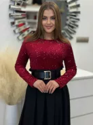 Rochie elegantă cu paiete și curea