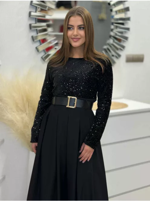 Rochie elegantă cu paiete și curea