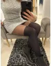   Dres elastic, 20/80 DEN, cu model tip șosete peste genunchi.