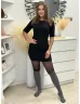 Dres elastic, 20/60 DEN, cu efect de șosete peste genunchi.