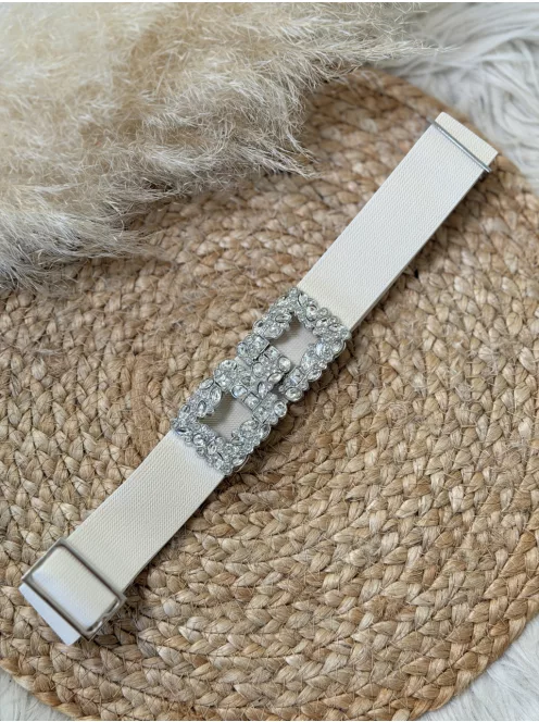 Curea strălucitoare, elastică, cu mărime reglabilă, decorată cu pietre