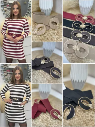 Curea elastică cu cataramă aurie