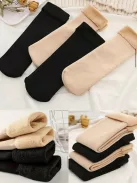 Șosete termice din bumbac, elastice, îmblănite în interior, moi și călduroase. 1 pachet / 2 perechi. (Recomandat pentru mărimile 35-41.)