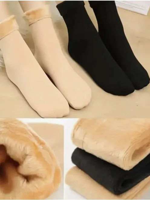 Șosete termice din bumbac, elastice, îmblănite în interior, moi și călduroase. 1 pachet / 2 perechi. (Recomandat pentru mărimile 35-41.)