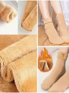 Șosete termice din bumbac, elastice, îmblănite în interior, moi și călduroase. 1 pachet / 2 perechi. (Recomandat pentru mărimile 35-41.)