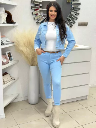 Geacă de blugi elastică, cu rupturi