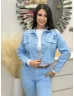 Geacă de blugi elastică, cu rupturi