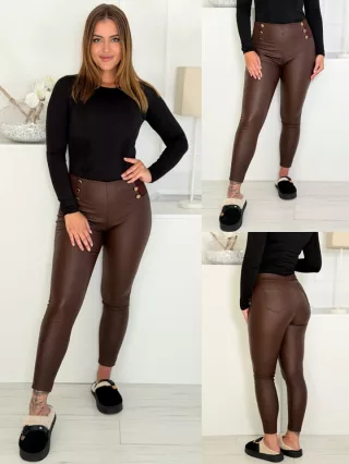 Pantaloni eleganți din piele ecologică
