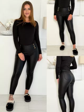 Pantaloni eleganți din piele ecologică
