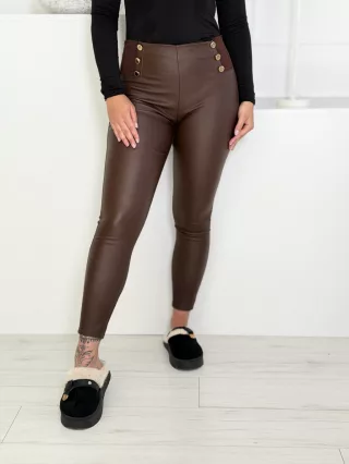 Pantaloni eleganți din piele ecologică