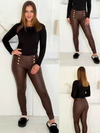 Pantaloni eleganți din piele ecologică