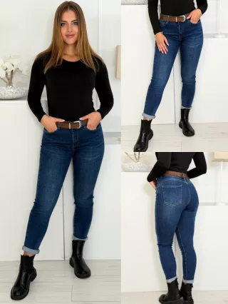 Blugi skinny cu curea