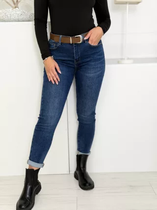 Blugi skinny cu curea