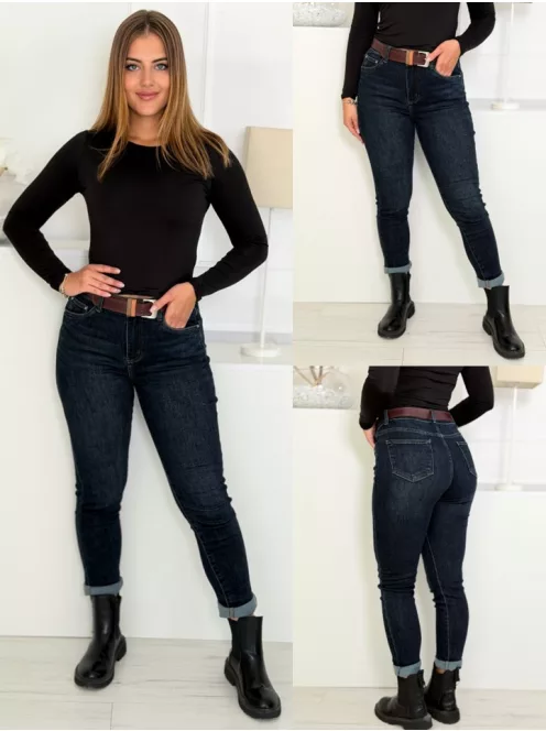 Blugi skinny cu curea