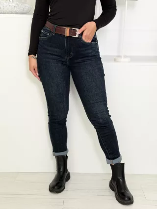 Blugi skinny cu curea