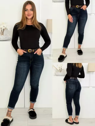 Blugi mom fit cu curea