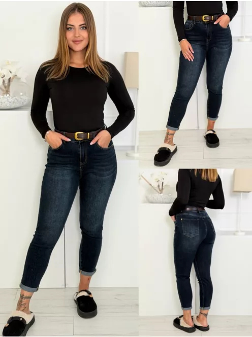 Blugi mom fit cu curea