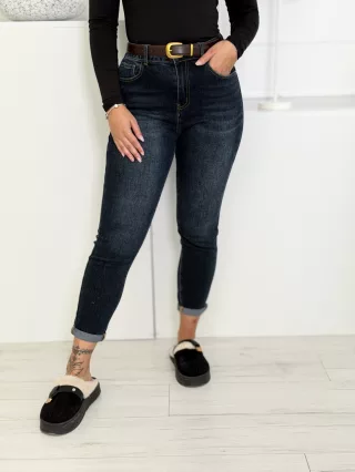 Blugi mom fit cu curea