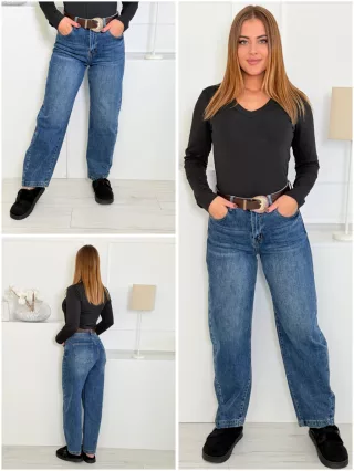 Blugi baggy cu curea