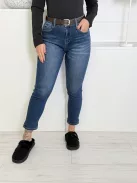 Blugi mom fit extra elastici cu curea